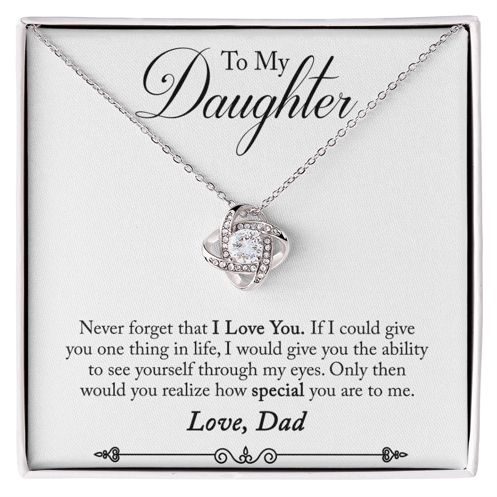 Daughter Necklace from Dad | Through My Eyes Love Knot Gift