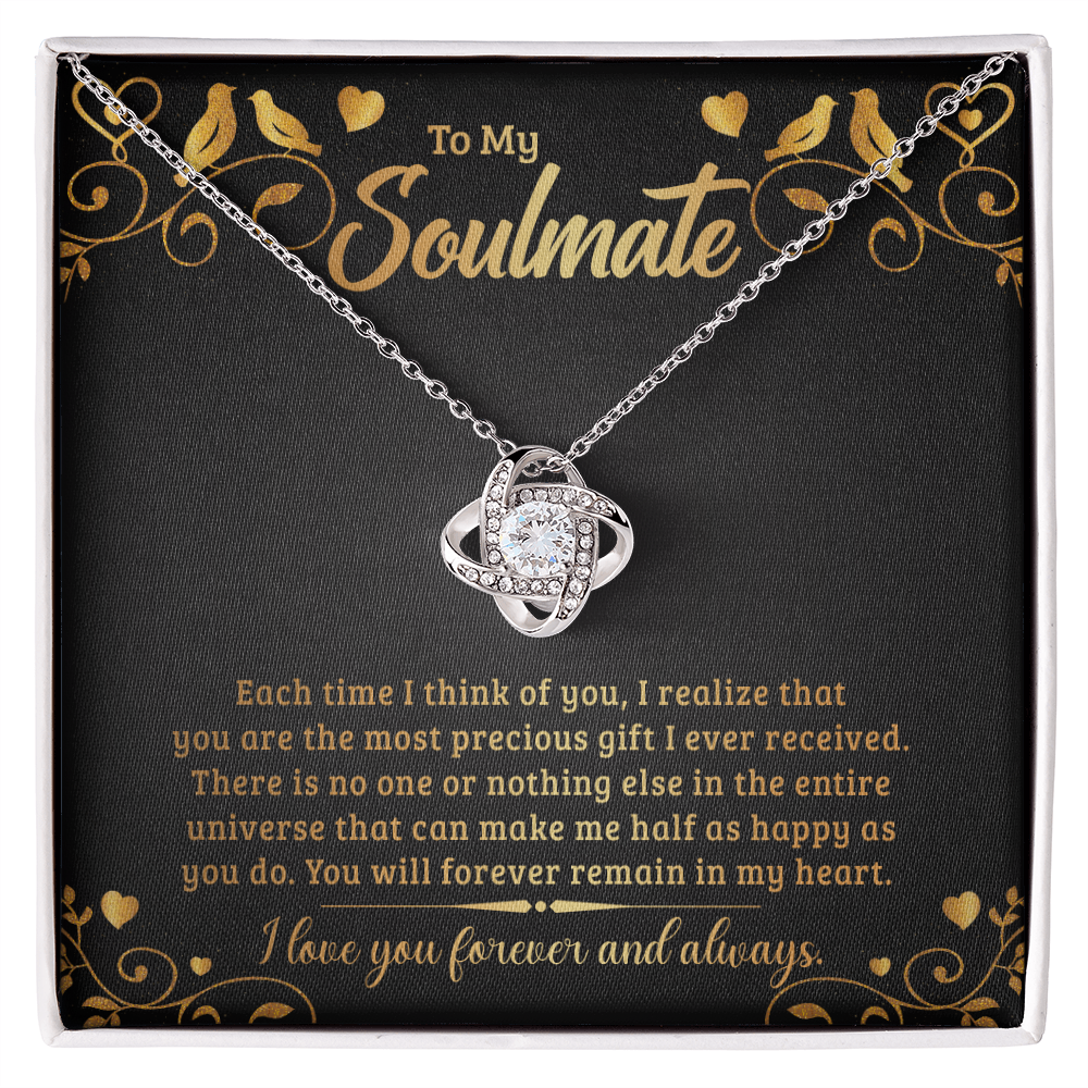 Soulmate Necklace | Precious Gift Love Knot with Message Card