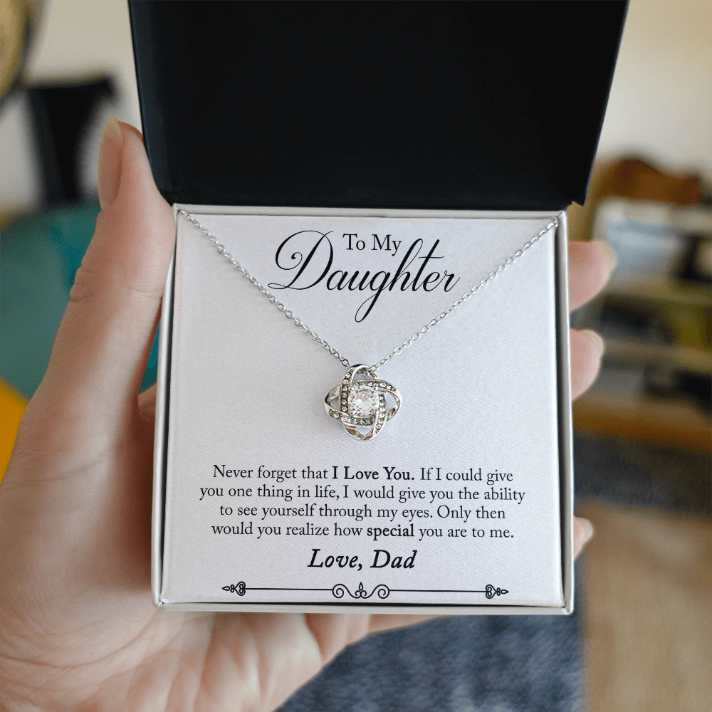 Daughter Necklace from Dad | Through My Eyes Love Knot Gift
