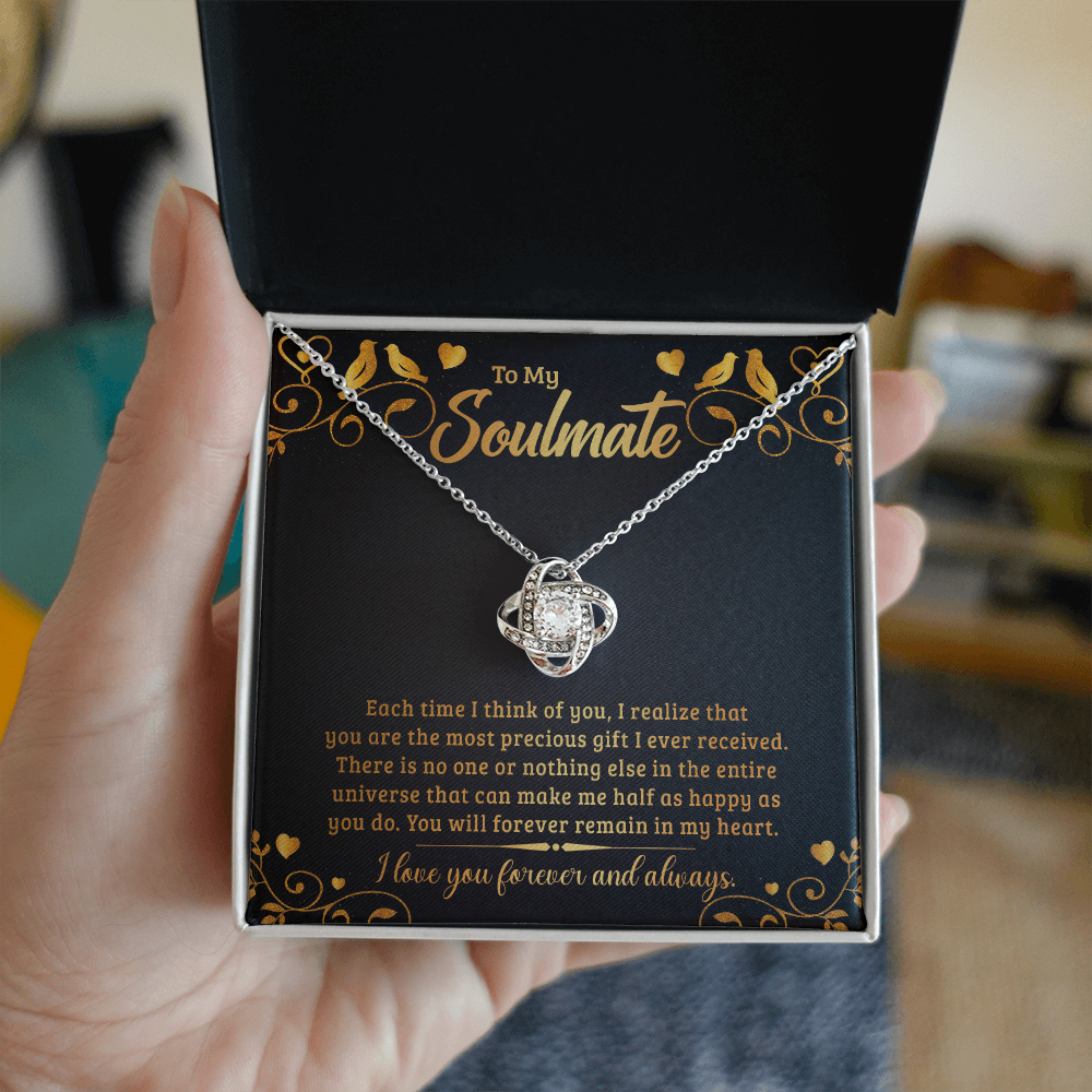 Soulmate Necklace | Precious Gift Love Knot with Message Card