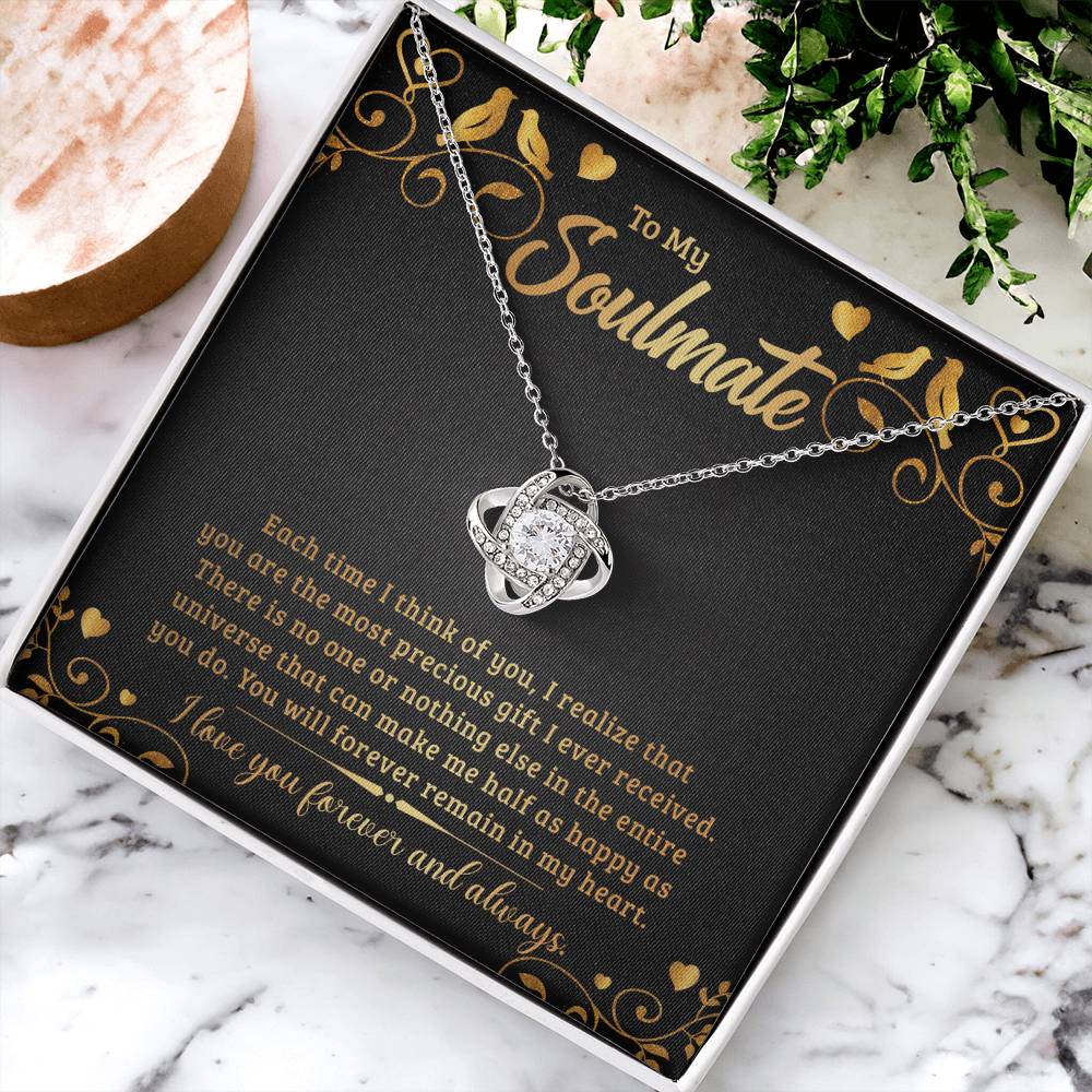 Soulmate Necklace | Precious Gift Love Knot with Message Card