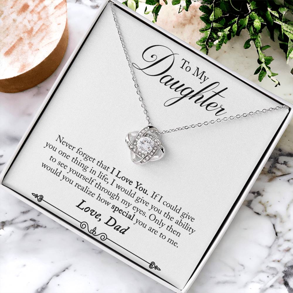 Daughter Necklace from Dad | Through My Eyes Love Knot Gift