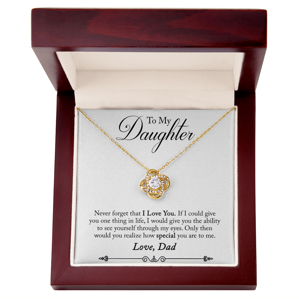 Daughter Necklace from Dad | Through My Eyes Love Knot Gift