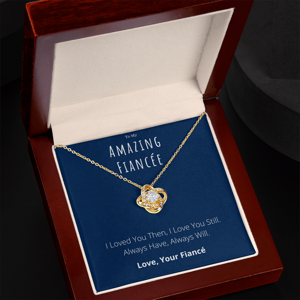 To My Amazing Fiancée Love Knot Necklace Anniversary Message Card Jewelry Gift From Fiancé, Heartwarming Fiancée Valentines Day Present by Best Gifts 305