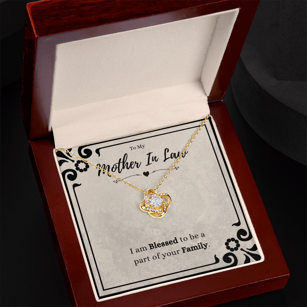 Mother In Law Gift, Blessed, Love Knot Necklace With Message Card, Mother In Law Wedding Gift From Bride by Best Gifts 305