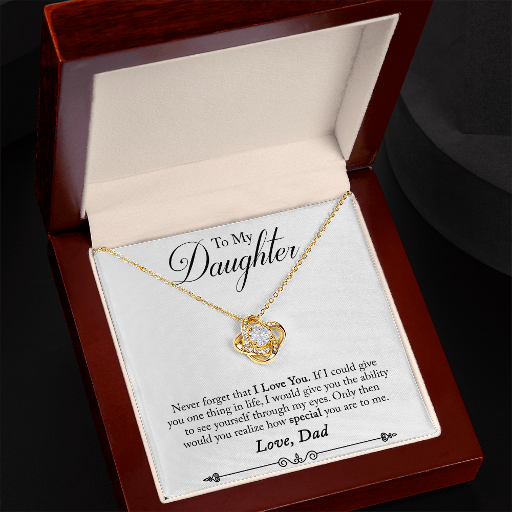 Daughter Necklace from Dad | Through My Eyes Love Knot Gift