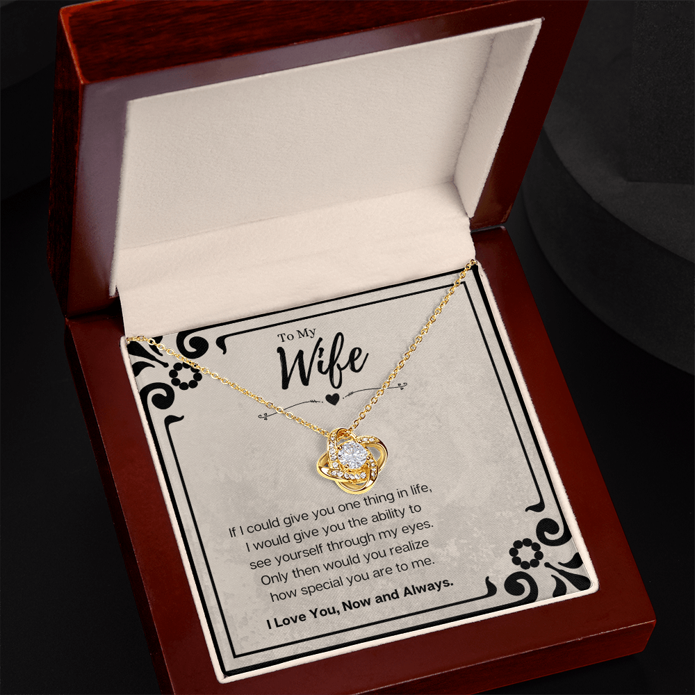 Husband To Wife Birthday Gift Message Card Jewelry Love Knot Necklace, Heartwarming Mothers Day Present From Husband, Wife Anniversary Valentines Day Gift For Her by Best Gifts 305