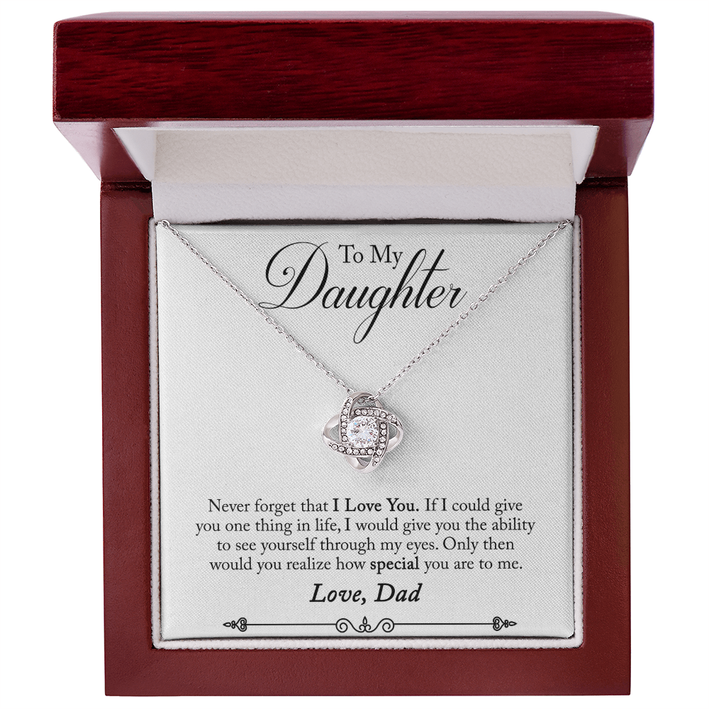 Daughter Necklace from Dad | Through My Eyes Love Knot Gift