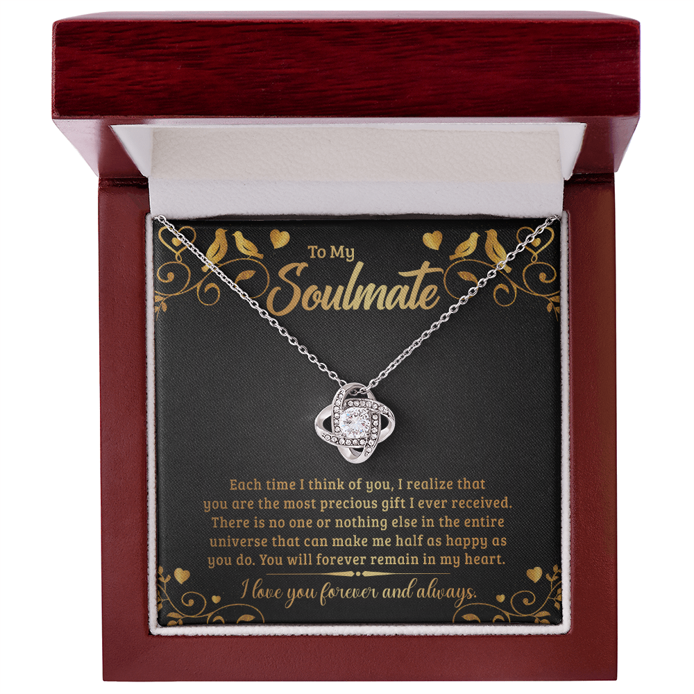Soulmate Necklace | Precious Gift Love Knot with Message Card