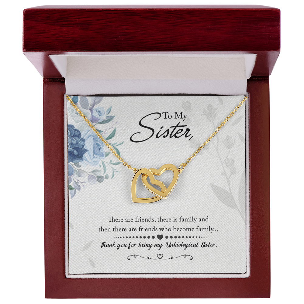 Thank You For Being My Unbiological Sister, Interlocking Hearts Necklace To My Unbiological Sister, Unbiological Sister Friendship Gift by Best Gifts 305