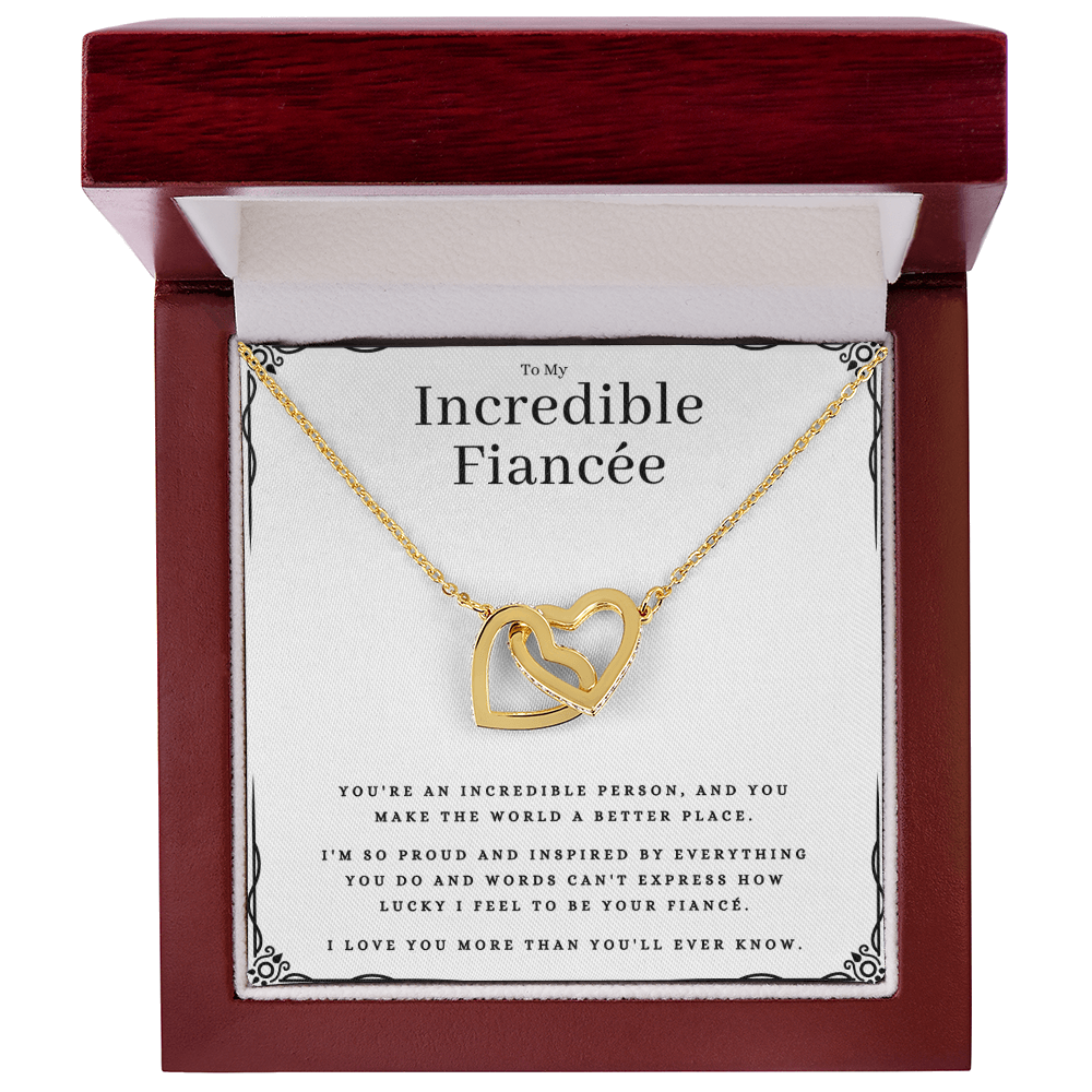 To My Incredible Fiancée Jewelry Message Card Gift Interlocking Hearts Necklace Birthday Present From Fiancé, Incredible Fiancée Valentines Day Present by Best Gifts 305