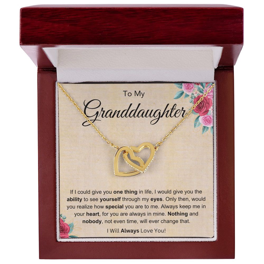 To My Granddaughter Interlocking Hearts Necklace From Grandmother, Gifts for Granddaughter, Granddaughter Birthday Gifts by Best Gifts 305