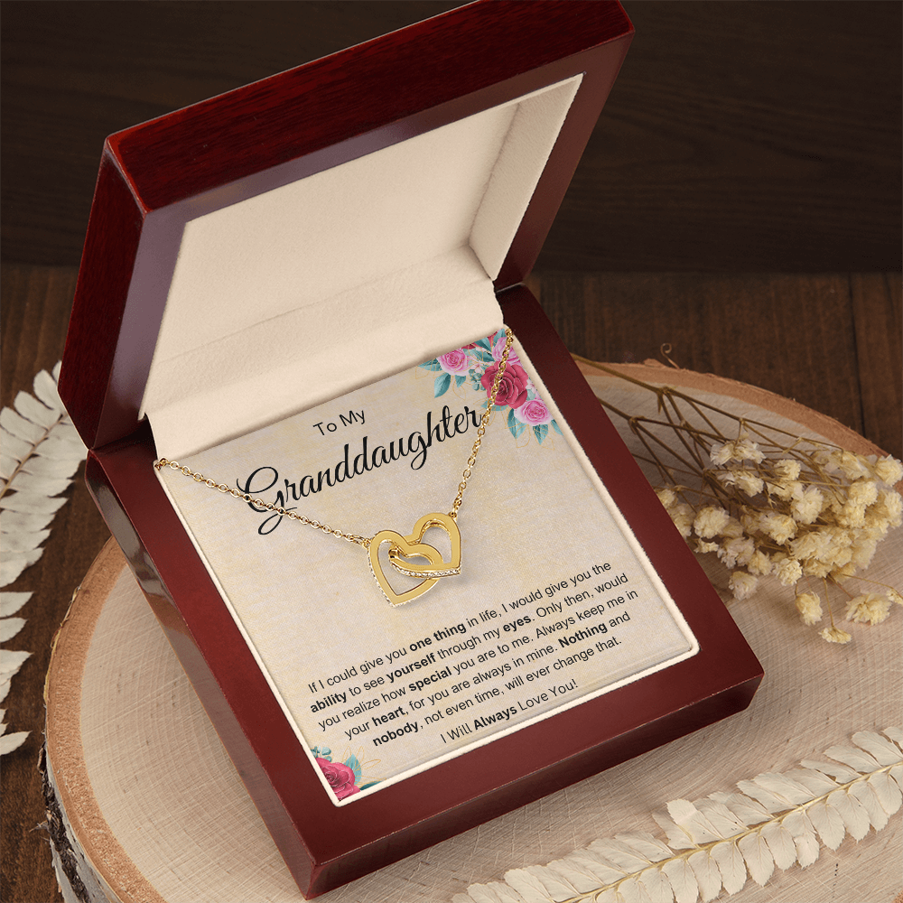 To My Granddaughter Interlocking Hearts Necklace From Grandmother, Gifts for Granddaughter, Granddaughter Birthday Gifts by Best Gifts 305