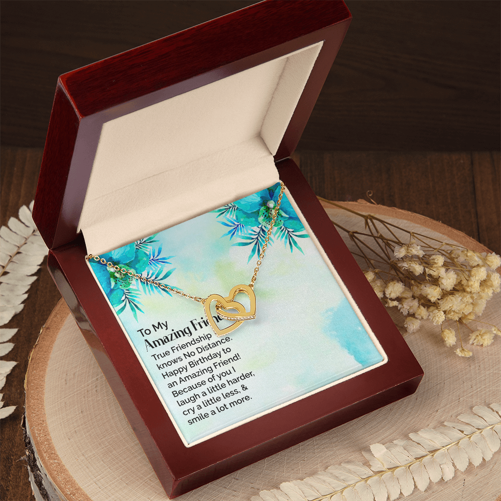 Happy Birthday To My Amazing Friend, Interlocking Hearts Necklace To My Amazing Friend, Friendship Jewelry, Gift For My Amazing Friend by Best Gifts 305