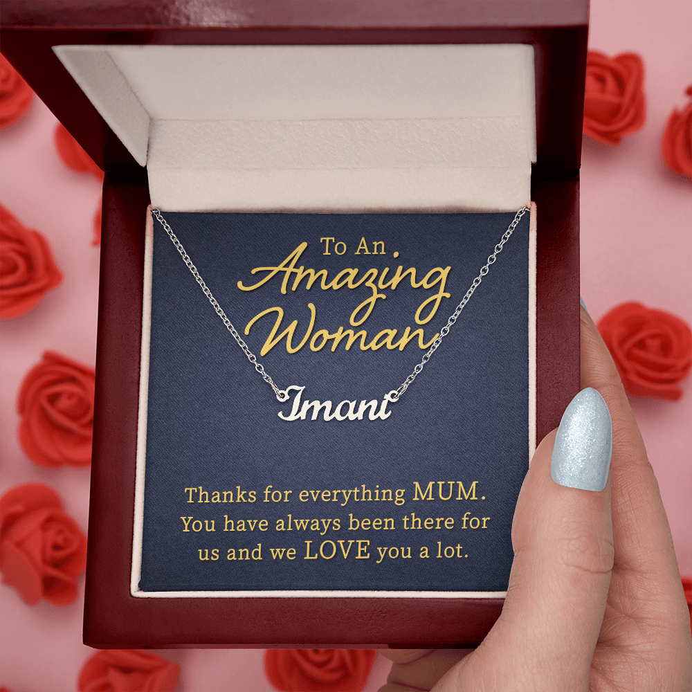Personalized Name Necklace for Mum, Custom Jewelry Gift for Mum, Birthday Gift from Family for Her