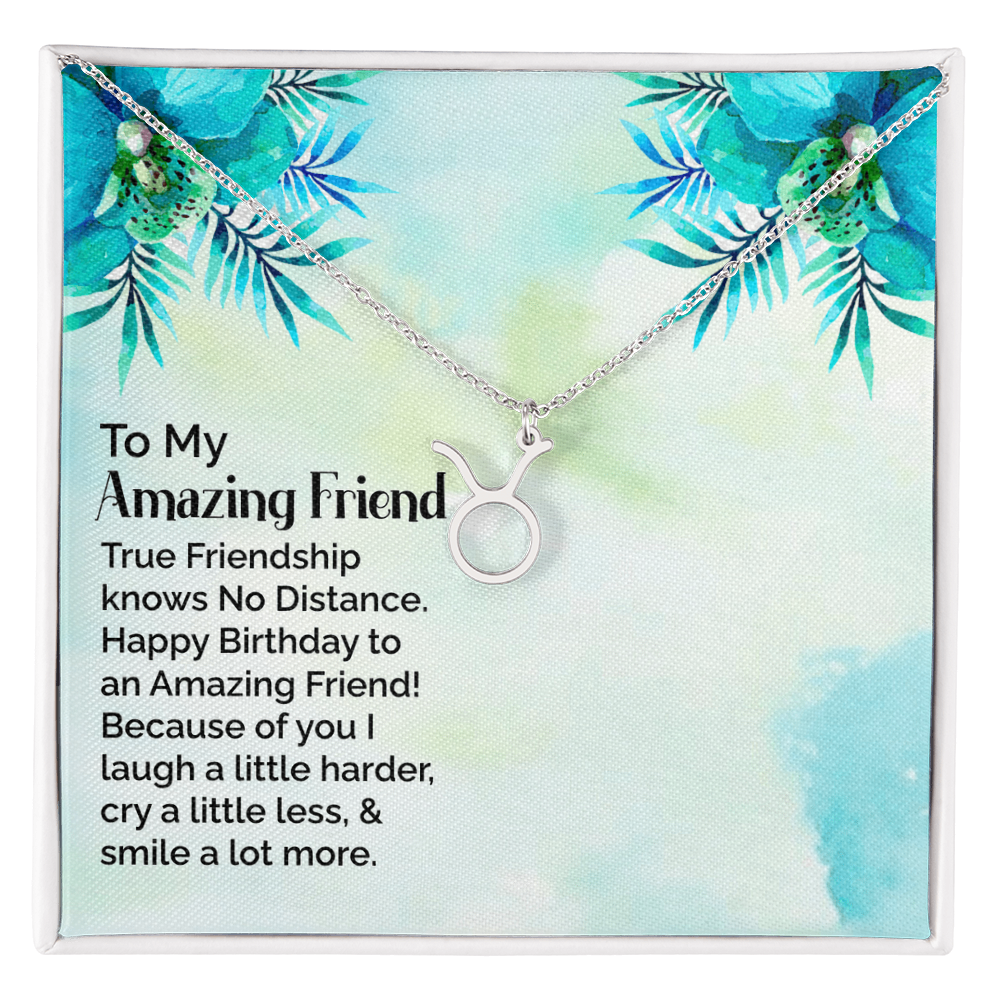 Happy Birthday To My Amazing Friend, Zodiac Name Necklace To My Amazing Friend, Friendship Jewelry, Gift For My Amazing Friend by Best Gifts 305
