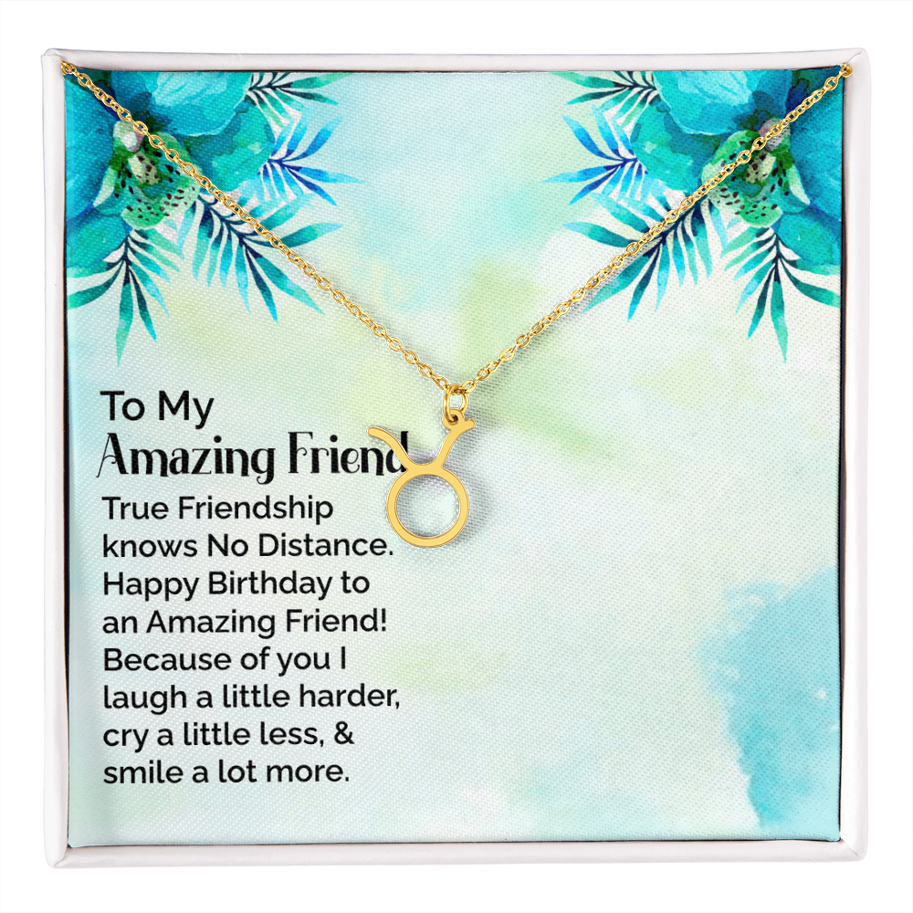 Happy Birthday To My Amazing Friend, Zodiac Name Necklace To My Amazing Friend, Friendship Jewelry, Gift For My Amazing Friend by Best Gifts 305