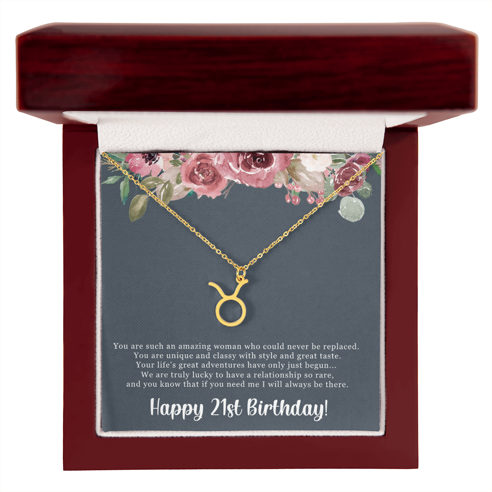 Birthday Gift For Her, Happy 21st Birthday, 21st Birthday, You Are Such An Amazing Woman - Zodiac Name Necklace With Sweet Greeting Card by Best Gifts 305