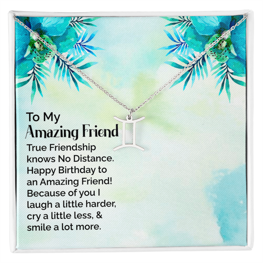 Happy Birthday To My Amazing Friend, Zodiac Name Necklace To My Amazing Friend, Friendship Jewelry, Gift For My Amazing Friend by Best Gifts 305