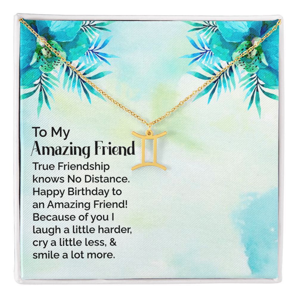 Happy Birthday To My Amazing Friend, Zodiac Name Necklace To My Amazing Friend, Friendship Jewelry, Gift For My Amazing Friend by Best Gifts 305