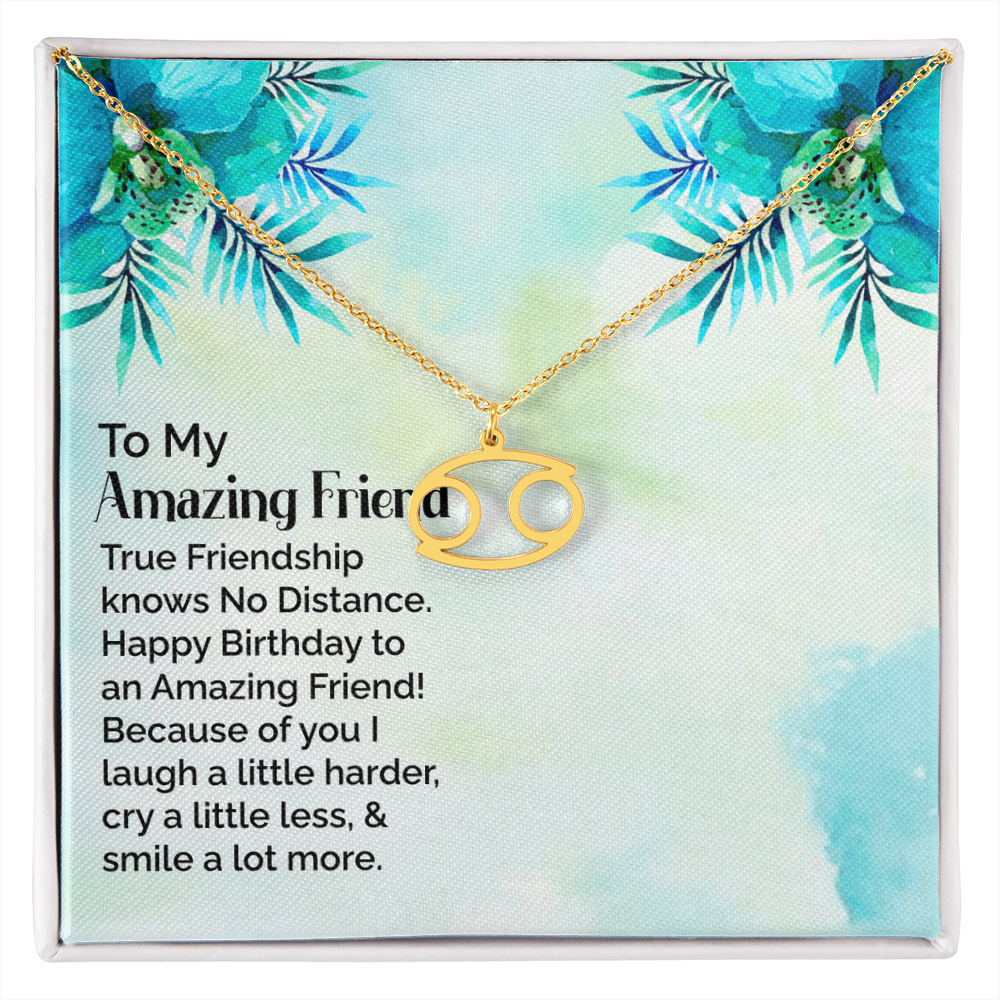 Happy Birthday To My Amazing Friend, Zodiac Name Necklace To My Amazing Friend, Friendship Jewelry, Gift For My Amazing Friend by Best Gifts 305