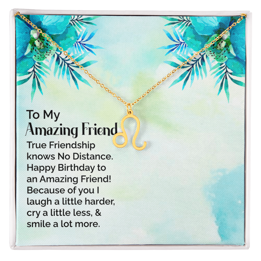 Happy Birthday To My Amazing Friend, Zodiac Name Necklace To My Amazing Friend, Friendship Jewelry, Gift For My Amazing Friend by Best Gifts 305