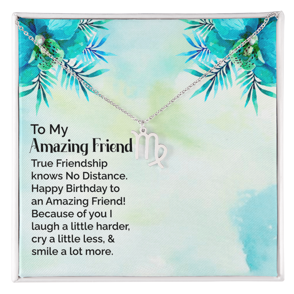 Happy Birthday To My Amazing Friend, Zodiac Name Necklace To My Amazing Friend, Friendship Jewelry, Gift For My Amazing Friend by Best Gifts 305