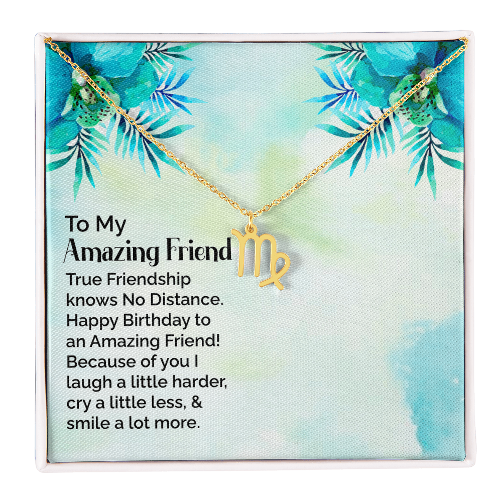 Happy Birthday To My Amazing Friend, Zodiac Name Necklace To My Amazing Friend, Friendship Jewelry, Gift For My Amazing Friend by Best Gifts 305