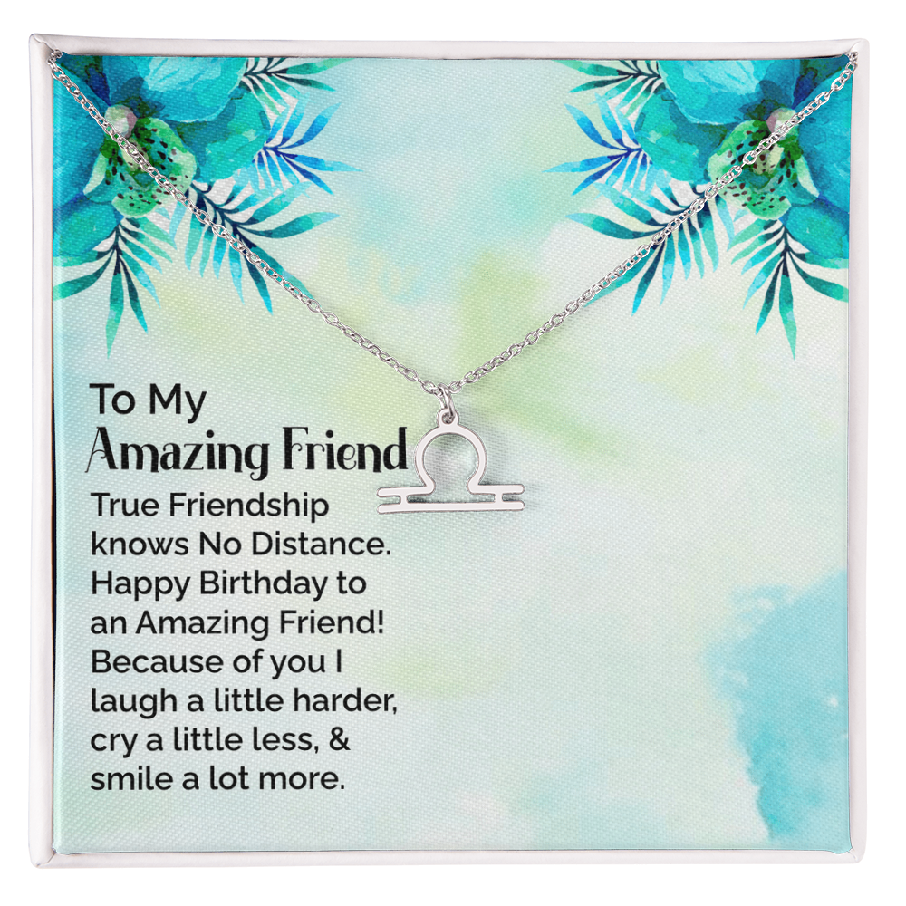 Happy Birthday To My Amazing Friend, Zodiac Name Necklace To My Amazing Friend, Friendship Jewelry, Gift For My Amazing Friend by Best Gifts 305