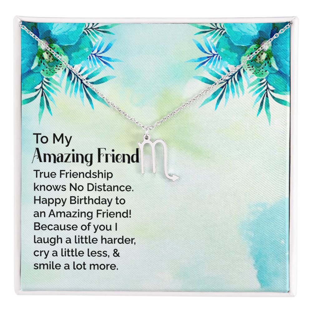 Happy Birthday To My Amazing Friend, Zodiac Name Necklace To My Amazing Friend, Friendship Jewelry, Gift For My Amazing Friend by Best Gifts 305