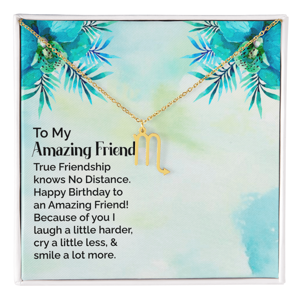 Happy Birthday To My Amazing Friend, Zodiac Name Necklace To My Amazing Friend, Friendship Jewelry, Gift For My Amazing Friend by Best Gifts 305