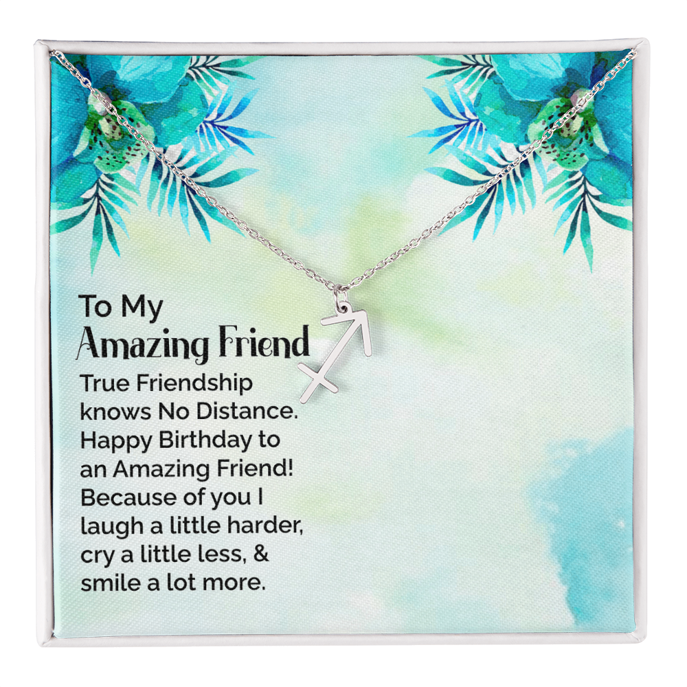 Happy Birthday To My Amazing Friend, Zodiac Name Necklace To My Amazing Friend, Friendship Jewelry, Gift For My Amazing Friend by Best Gifts 305