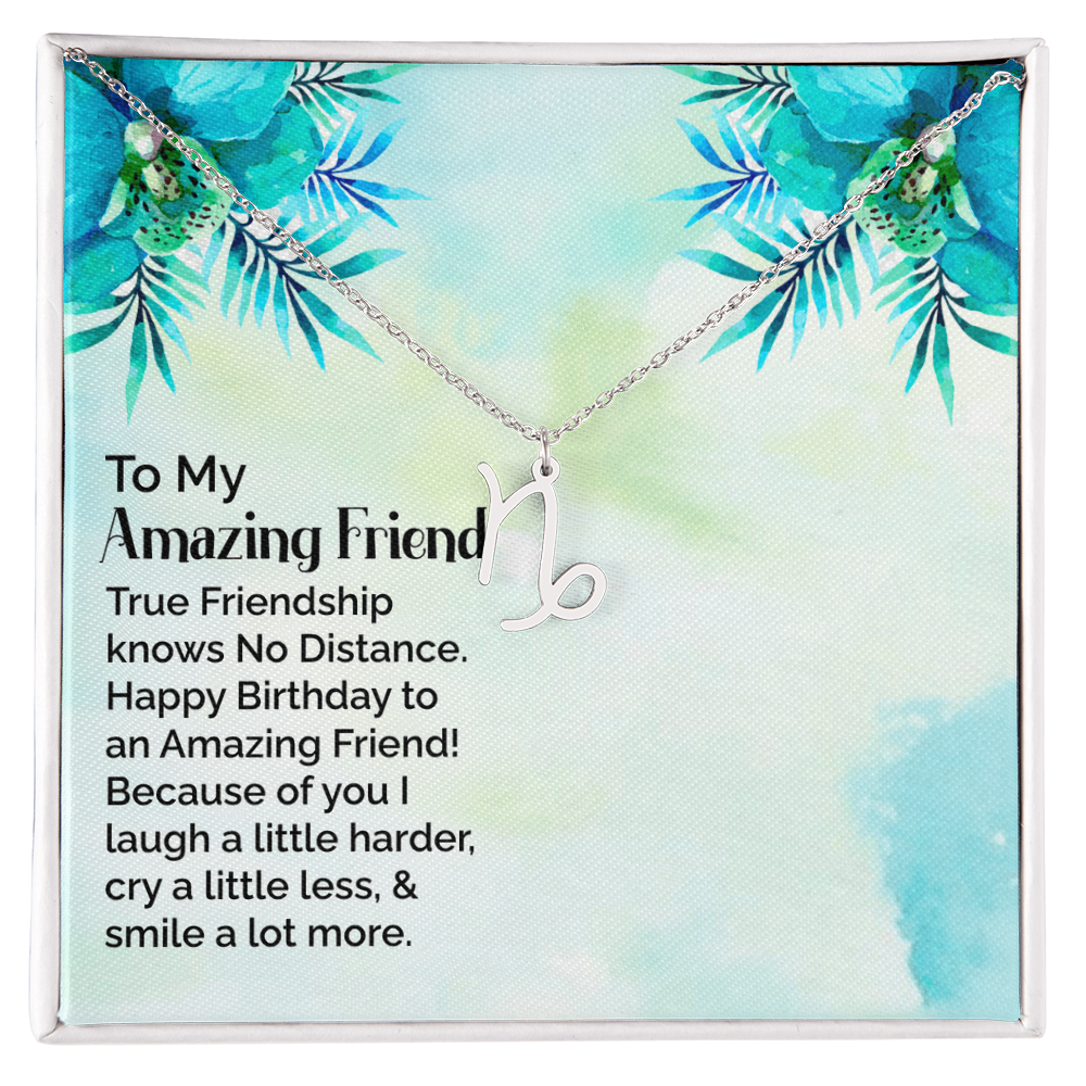 Happy Birthday To My Amazing Friend, Zodiac Name Necklace To My Amazing Friend, Friendship Jewelry, Gift For My Amazing Friend by Best Gifts 305