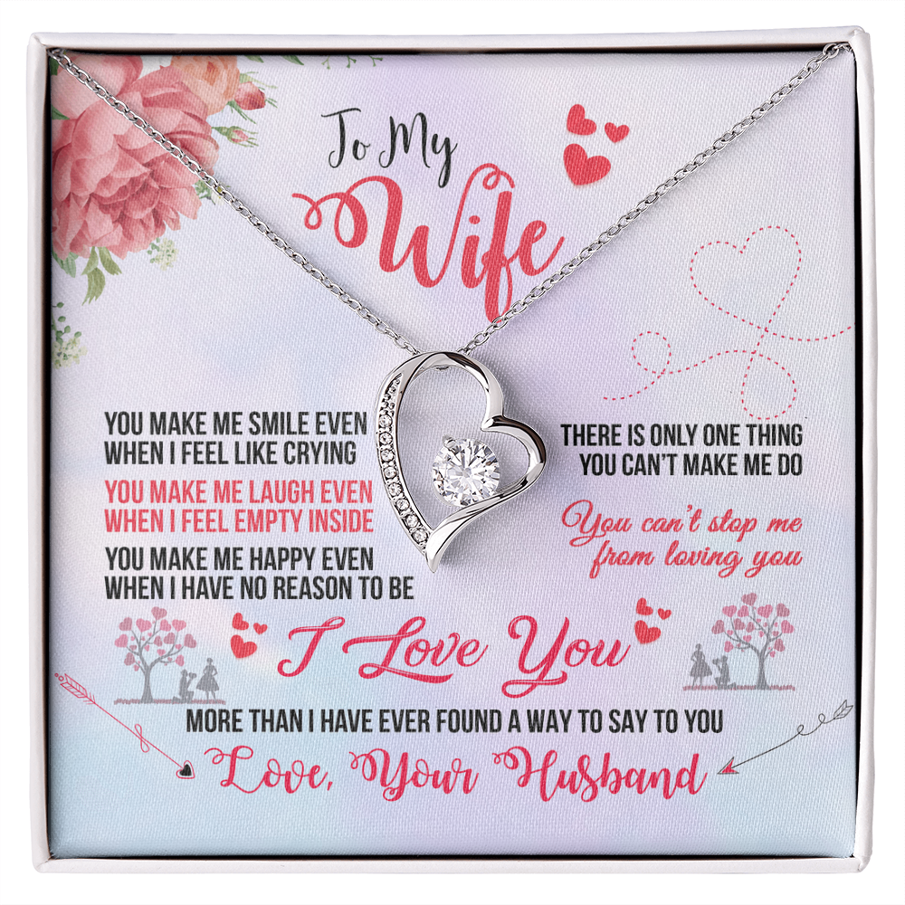 Wife Necklace from Husband | You Make Me Smile Forever Love Gift