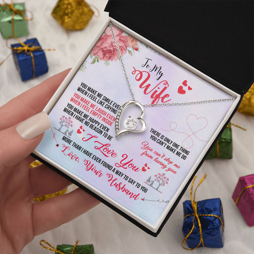 Wife Necklace from Husband | You Make Me Smile Forever Love Gift