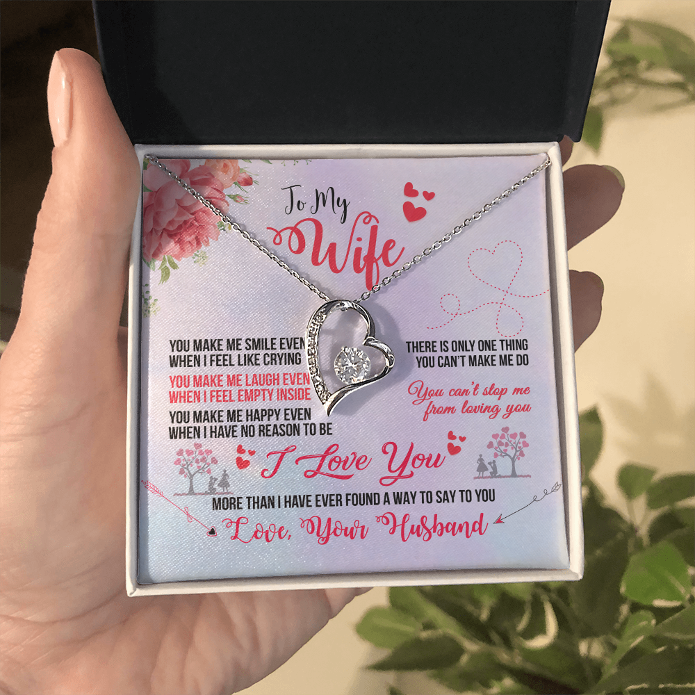 Wife Necklace from Husband | You Make Me Smile Forever Love Gift