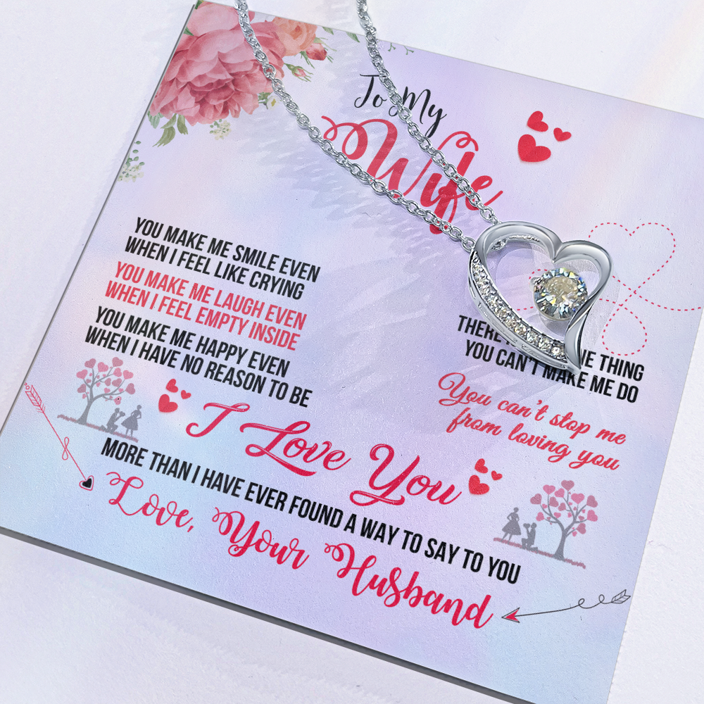 Wife Necklace from Husband | You Make Me Smile Forever Love Gift