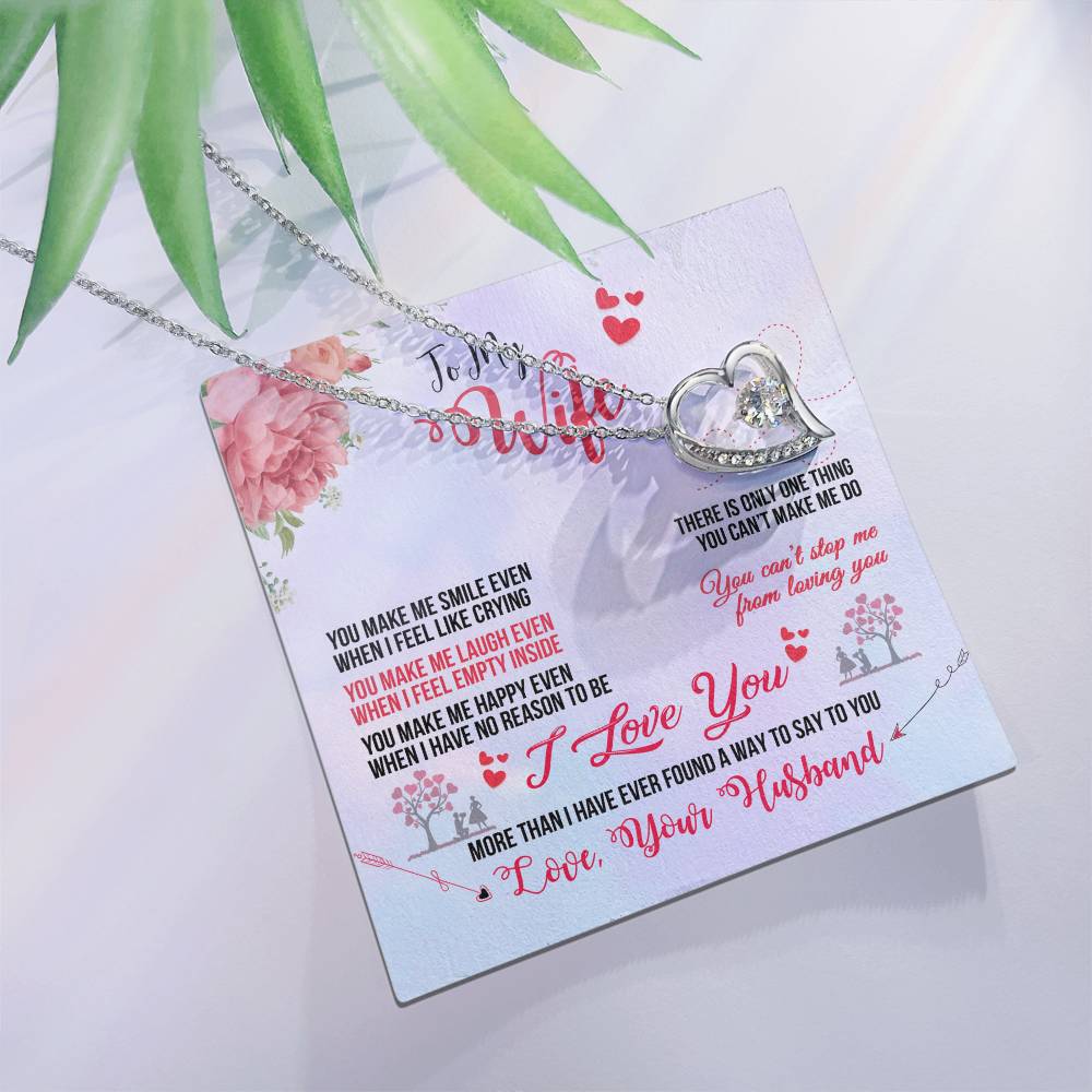 Wife Necklace from Husband | You Make Me Smile Forever Love Gift