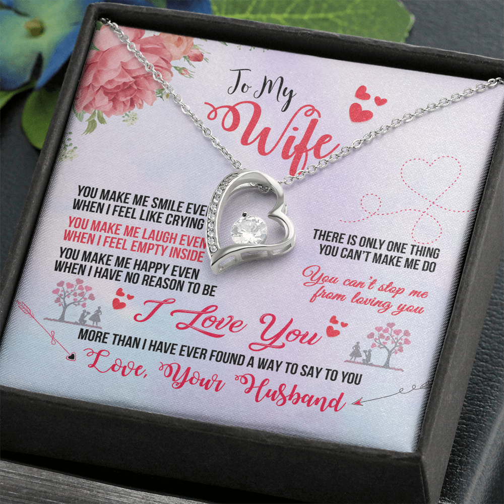 Wife Necklace from Husband | You Make Me Smile Forever Love Gift