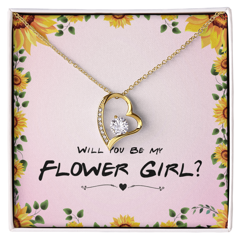 Flower Girl Proposal Gift, Will You Be My Flower Girl, Flower Girl Gift From Bride - Forever Love Necklace with Message Card by Best Gifts 305