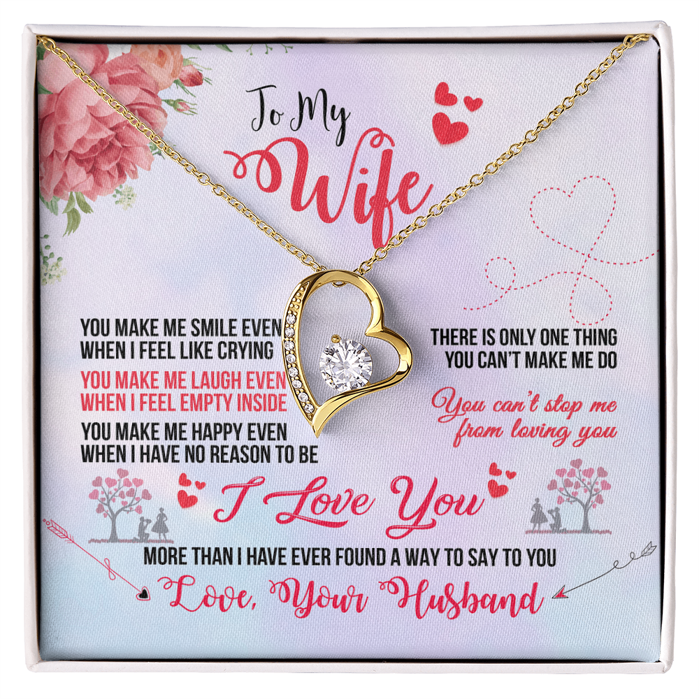 Wife Necklace from Husband | You Make Me Smile Forever Love Gift