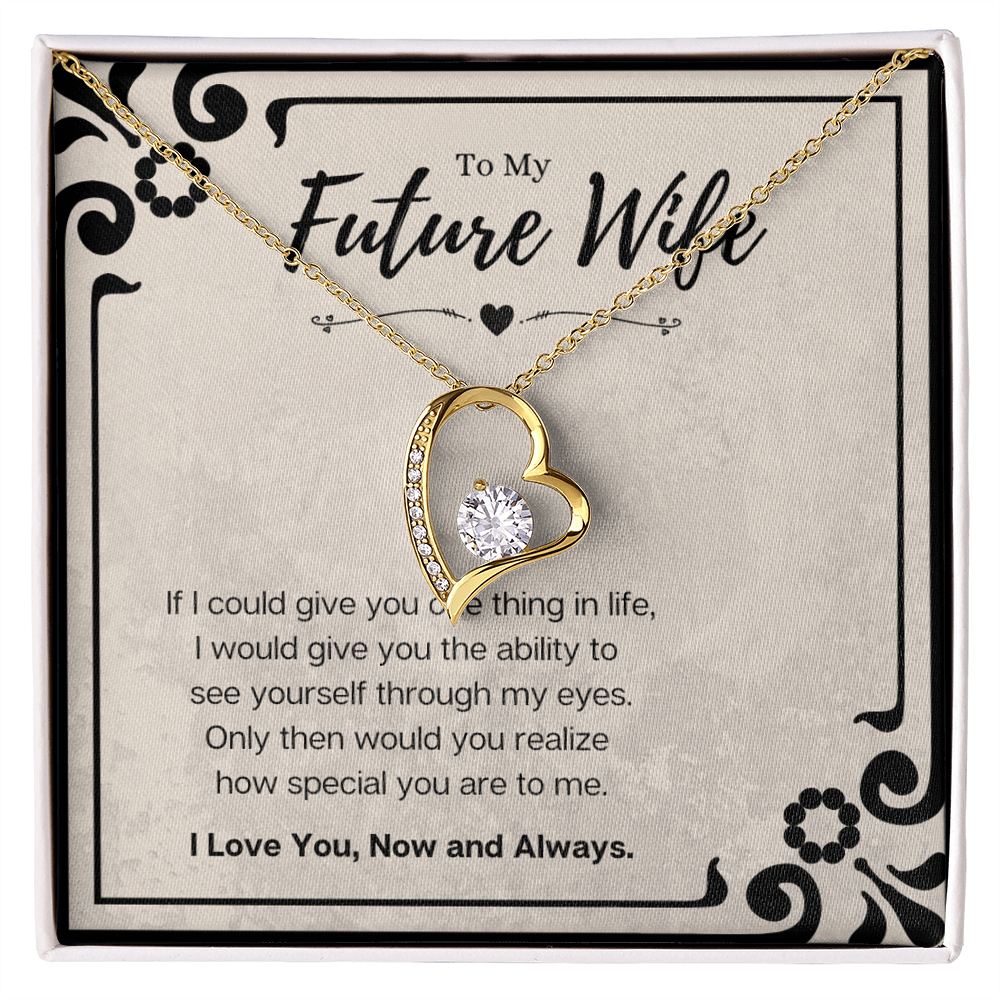 Future Wife Birthday Gift Message Card Jewelry Forever Love Necklace, Heartwarming Mothers Day Present From Fiancé, Fiancée Anniversary Valentines Day Gift For Her by Best Gifts 305