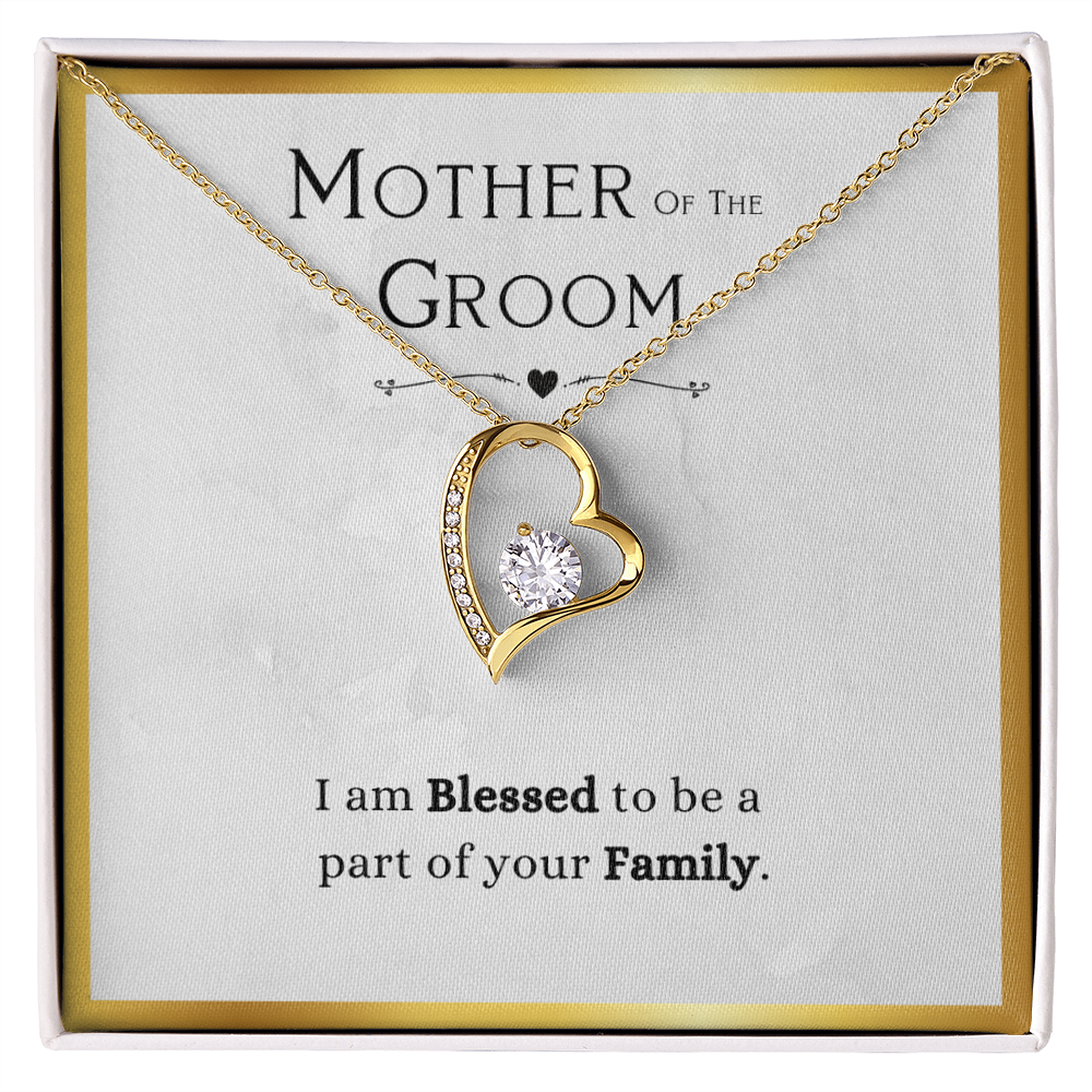 Mother Of The Groom Gift, From Bride, Blessed To Be Part Of Your Family - Forever Love Necklace With Message Card by Best Gifts 305