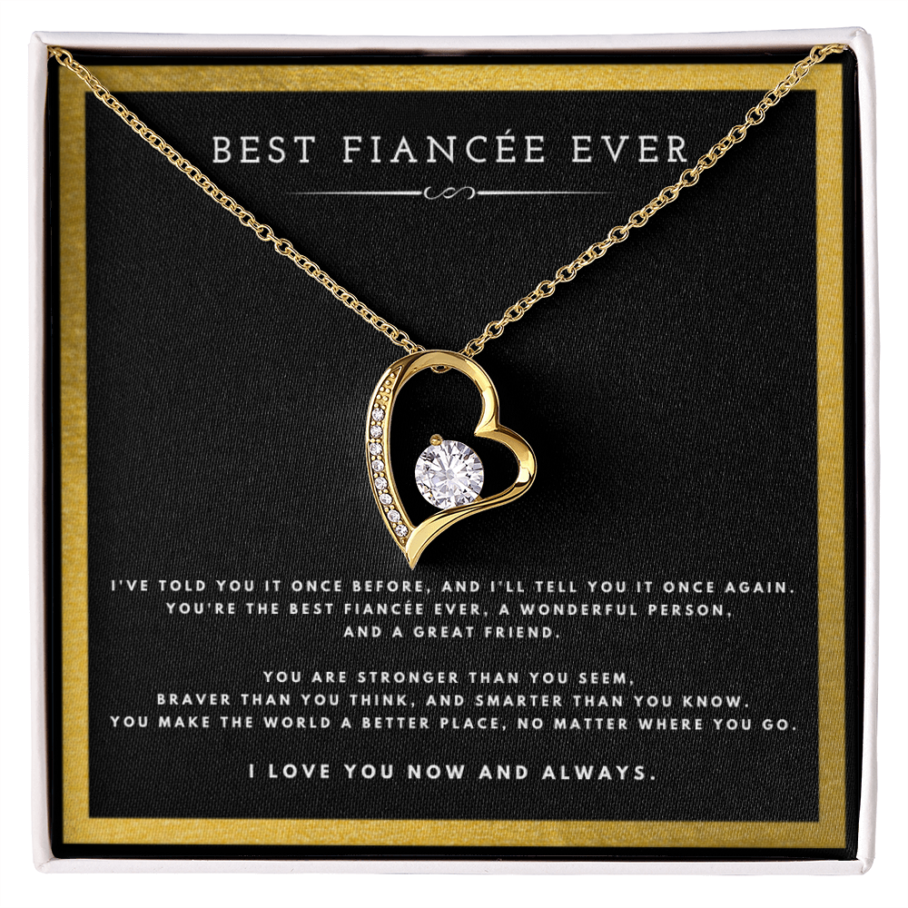 Best Fiancée Ever Anniversary Message Card Jewelry Forever Love Necklace Gift From Fiancé for Valentines Day Birthday Present, Christmas Gifts For Fiancée by Best Gifts 305