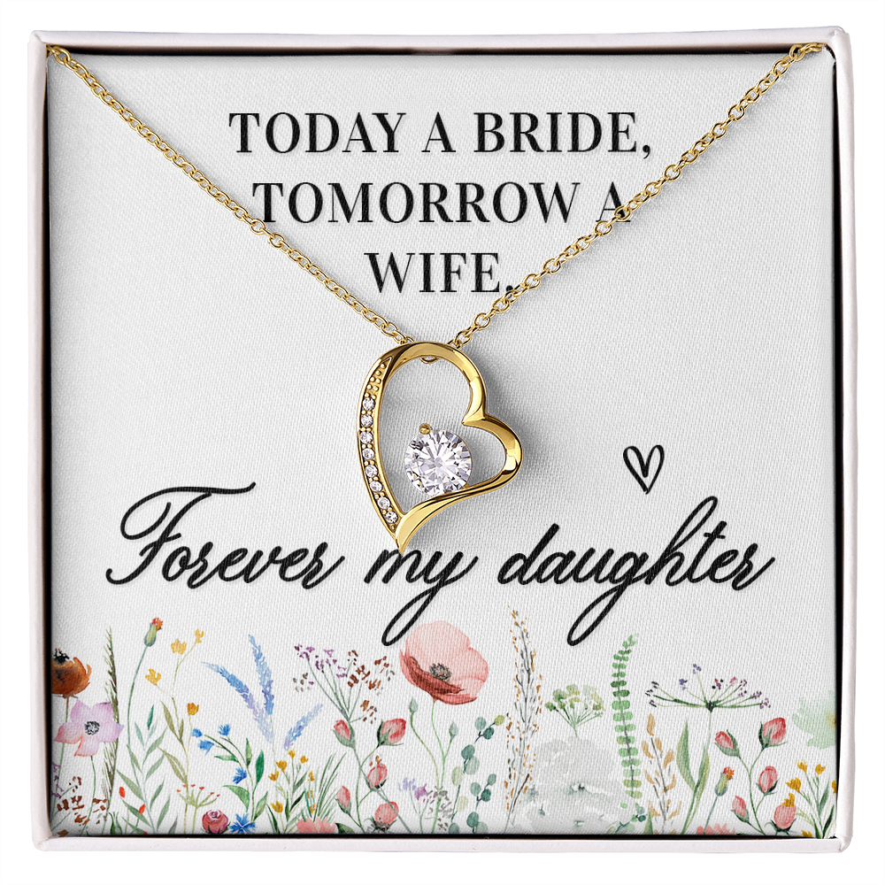 Forever Love heart necklace gift for daughter, 18k Yellow Gold Finish / Standard Box