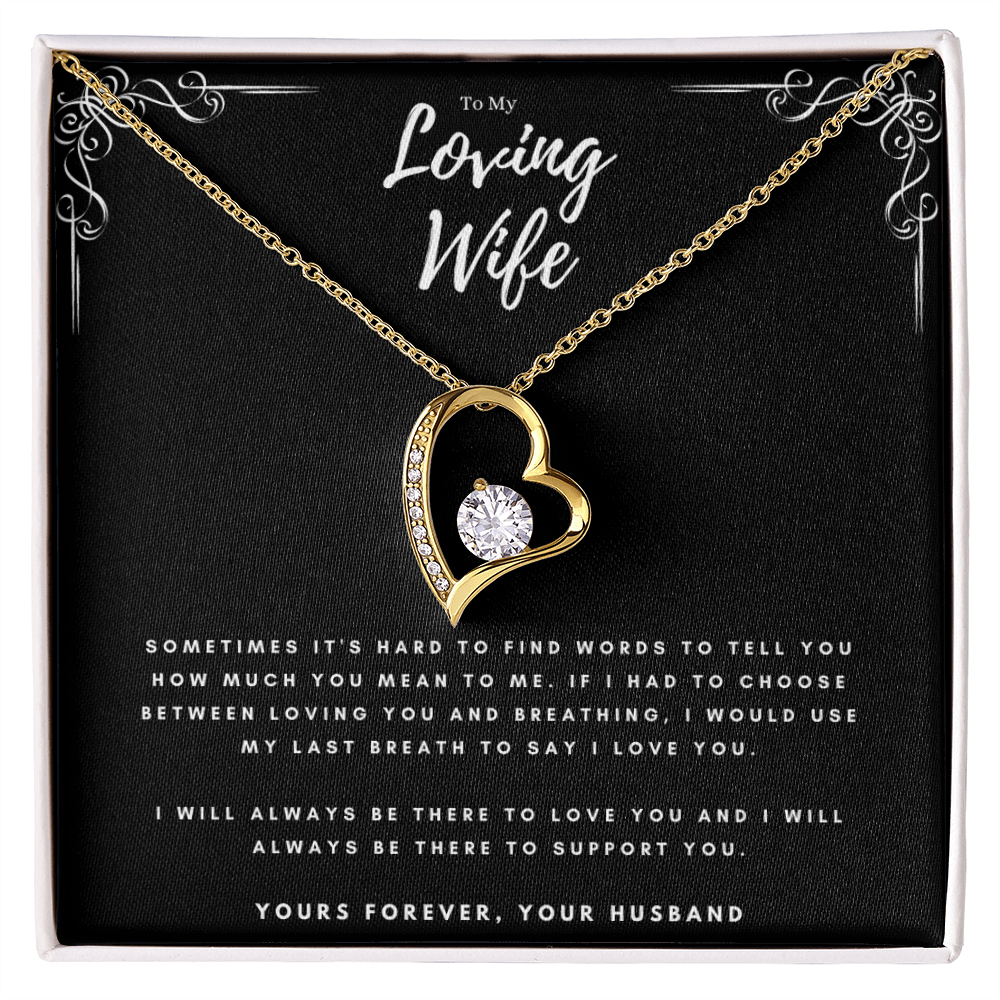 To My Loving Wife Valentines Day Forever Love Necklace Message Card Gift From Husband, Wife Anniversary Birthday Present, Christmas Jewelry Gift For Wife by Best Gifts 305