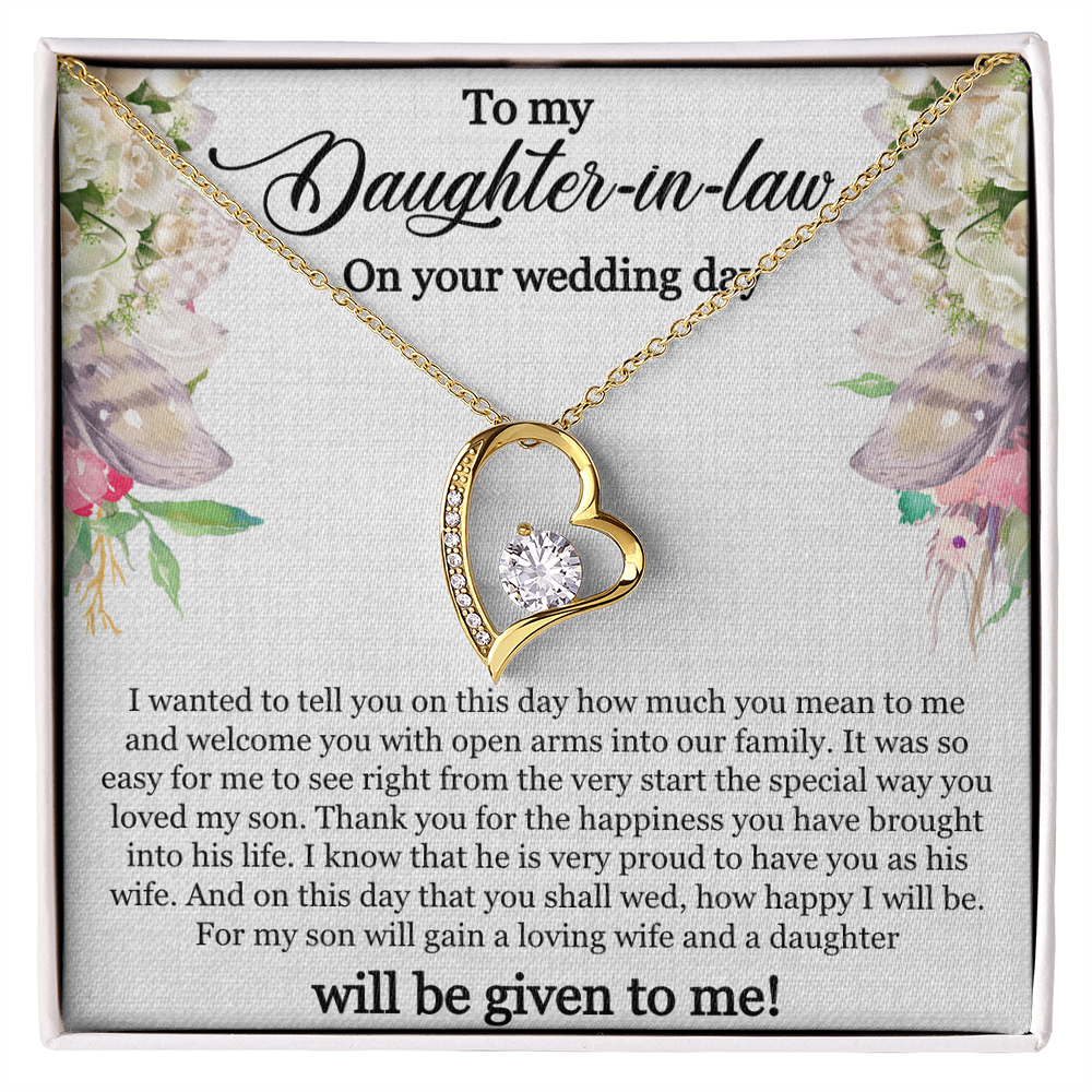 To My Daughter-In-Law, Forever Love Necklace For Daughter-In-Law, Welcome Gift For Daughter-In-Law, Jewelry Gift On Wedding Day by Best Gifts 305