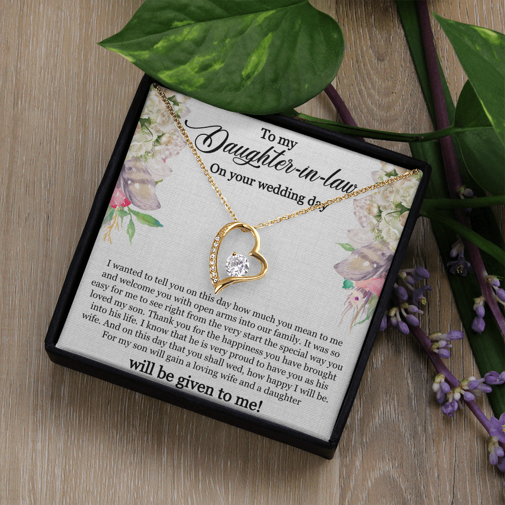 To My Daughter-In-Law, Forever Love Necklace For Daughter-In-Law, Welcome Gift For Daughter-In-Law, Jewelry Gift On Wedding Day by Best Gifts 305