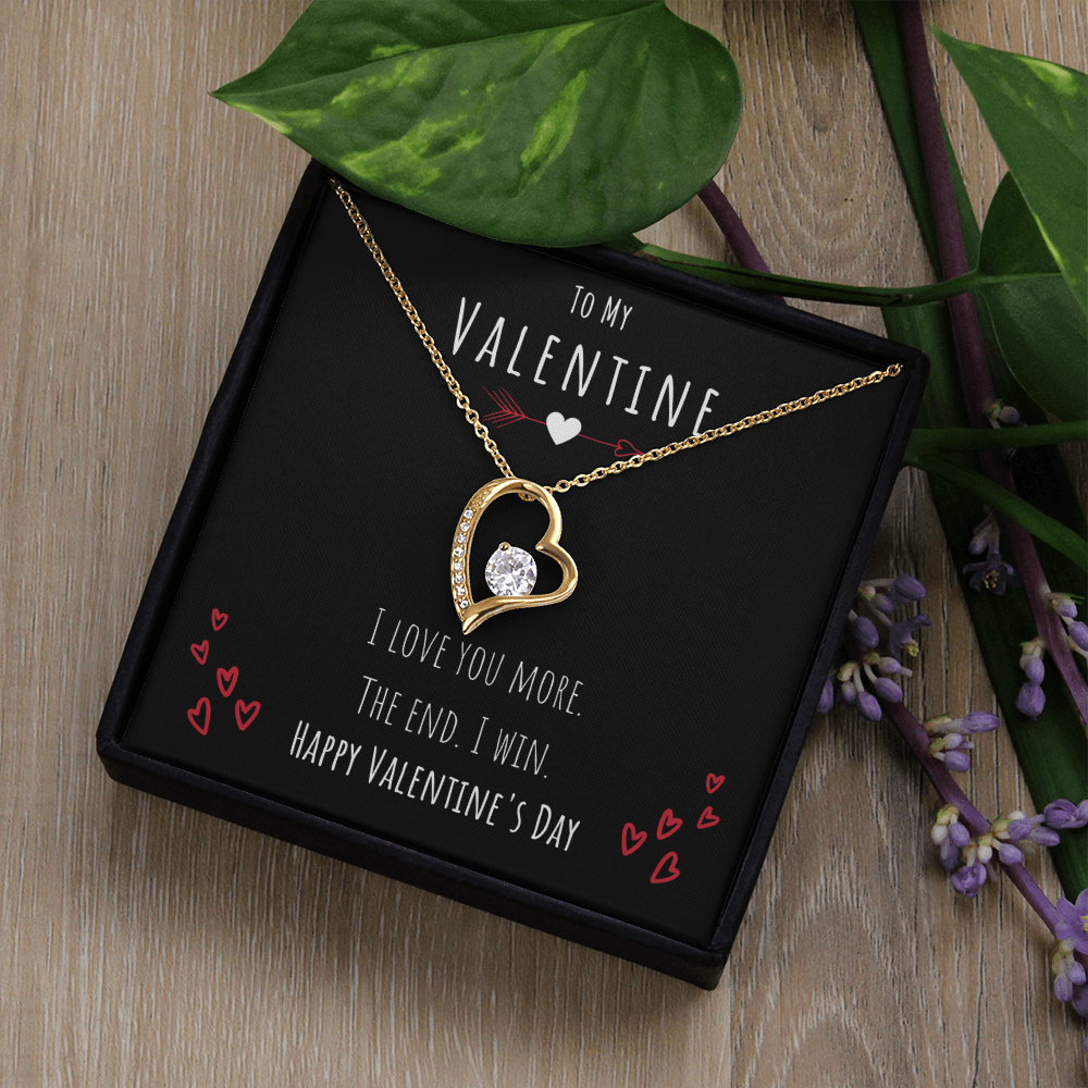 To My Valentine I Love You More Forever Love Necklace Jewelry Message Card Valentines Day Gift For Her by Best Gifts 305