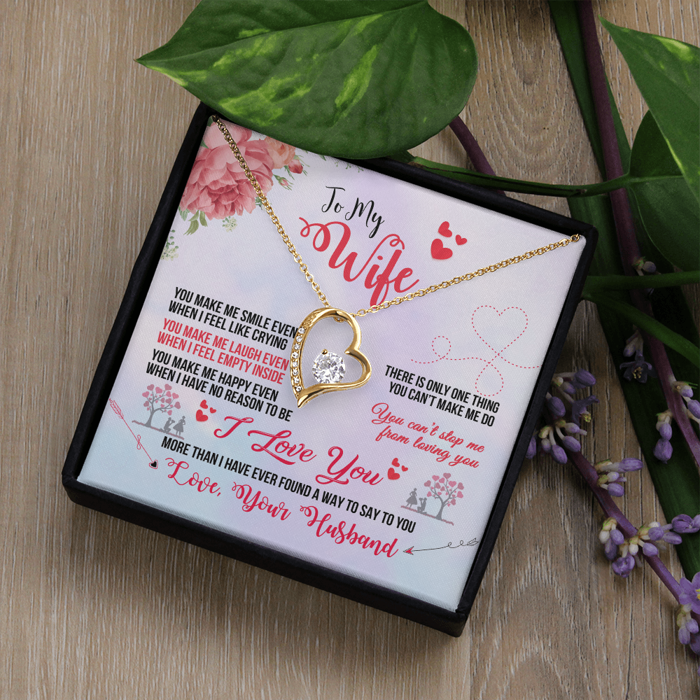 Wife Necklace from Husband | You Make Me Smile Forever Love Gift